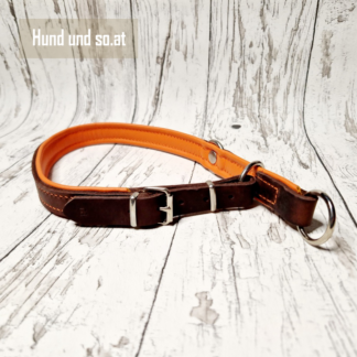 Lederhalsband Braun Orange