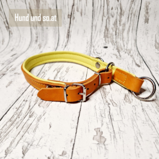 Lederhalsband Orange Gelb