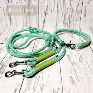 Hundeleine Halsband Set Seil Turquoise