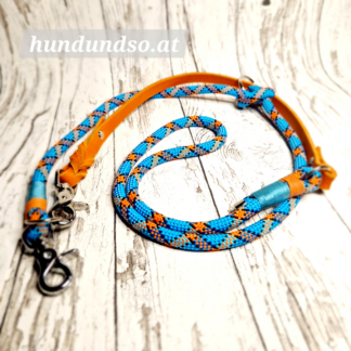 Leder-Cord-Set Blau Orange