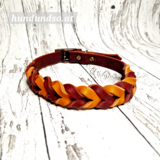 Hundehalsband Leder Rostrot Orange