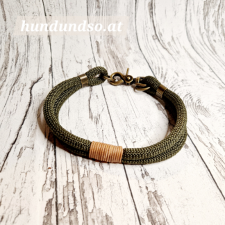 Hundehalsband Seil Army Olive