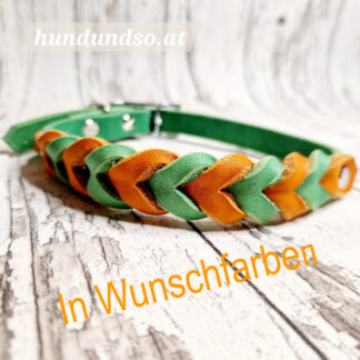 Halsband Leder zweifarbig V